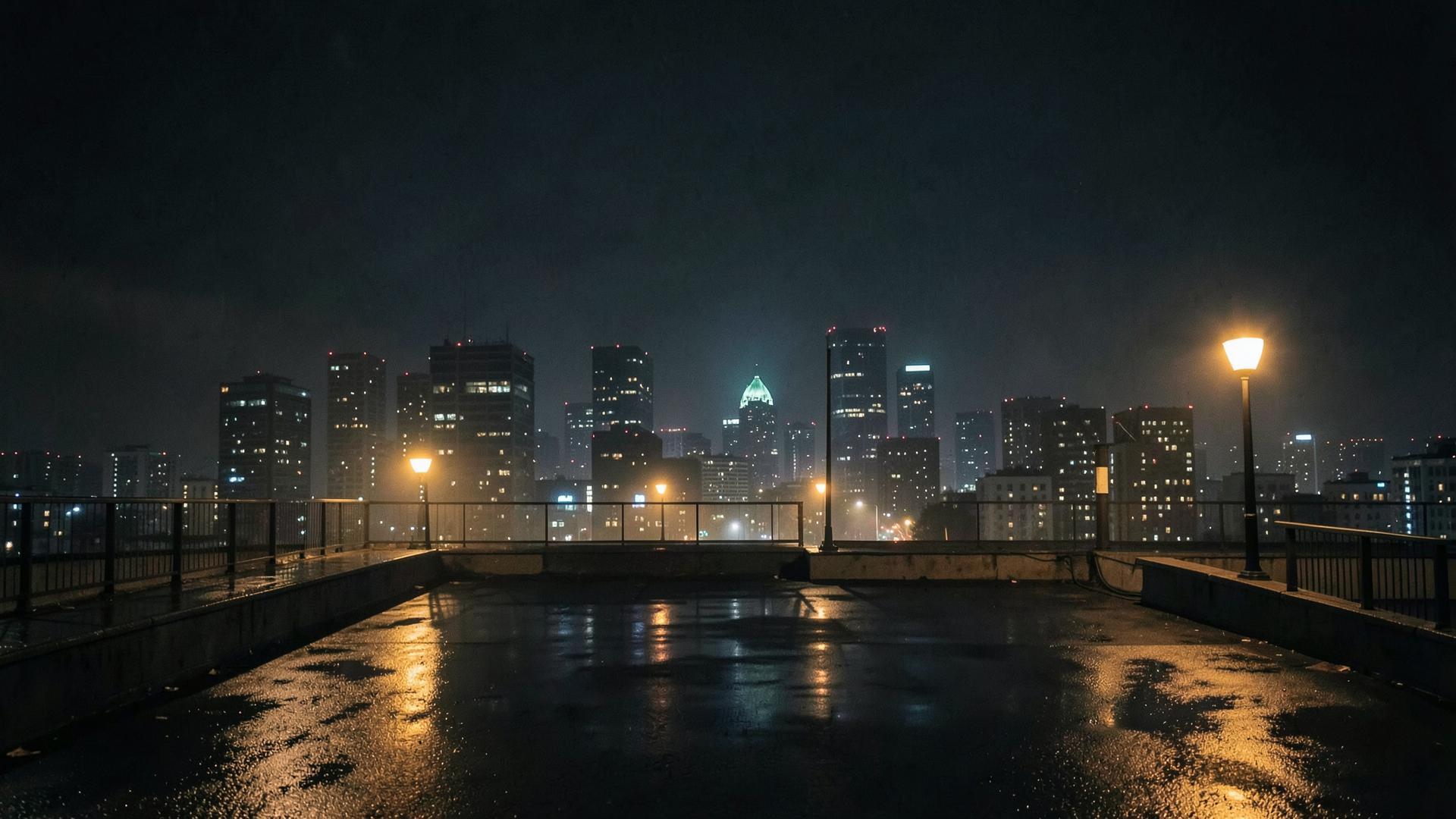 Ville de nuit en arrière-plan de l'album Train D'Vie